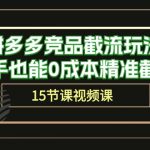 （10301期）拼多多竞品截流玩法，新手也能0成本精准截流（15节课）