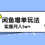 谋金优略陪怕课程闲鱼增单，一单利润200-300+目前公司盈利破10万独家玩法