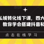 抖音引流私域转化线下课，四大系统，13种模型，教你学会搭建抖音私域体系‎