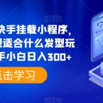 0粉抖音快手挂载小程序，你的脸型适合什么发型玩法，新手小白日入300+