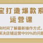 淘宝打造爆款系统运营课：以最快时间了解最新操作方式，有效解决店铺运营中99%的问题