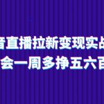 抖音直播拉新变现实操课，学会一周多挣五六百（15节课）