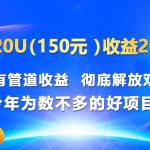 投入20u（150元 ）收益2000+ 附有管道收益  彻底解放双手  今年为数不多的好项目！