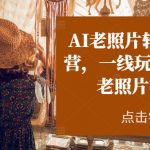 （11477期）AI老照片转视频实操训练营，一线玩家教你AI老照片转视频