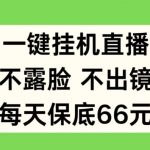 一键挂JI直播，不露脸不出境，每天保底66元